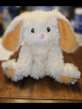 Warm Pals Bashful Bunny Microwavable Or Freezer Creme Orange Lavender 8.5" Tall